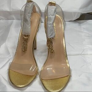 Elegant Gold High Heel Sandals